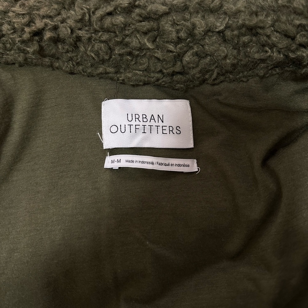 Urban Outfitters Palmer Sherpa Shirt Jacket Green, Medium - Picture 8 of 9